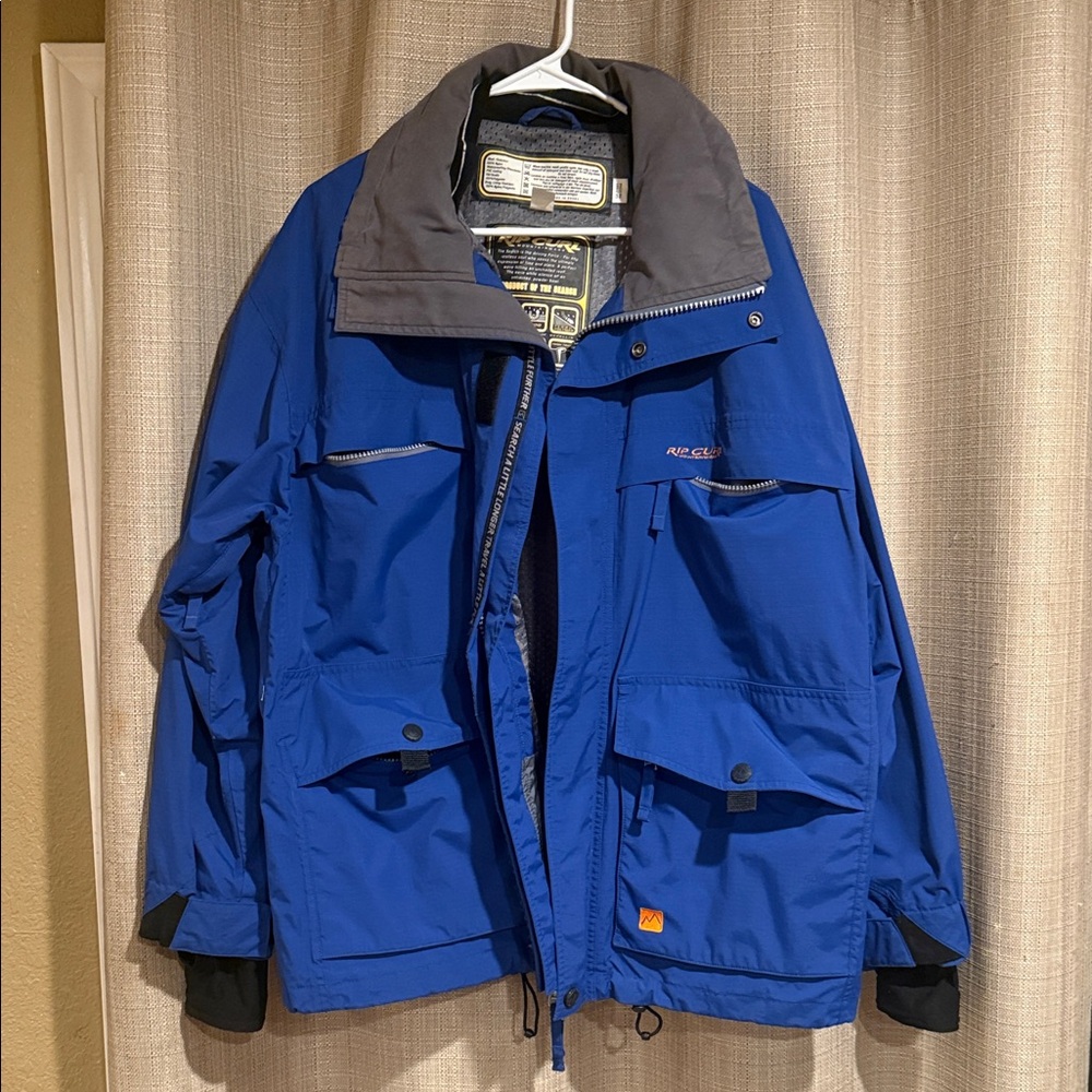 Vintage 90s Rip Curl Men's Blue Ski Jacket Snow Medium